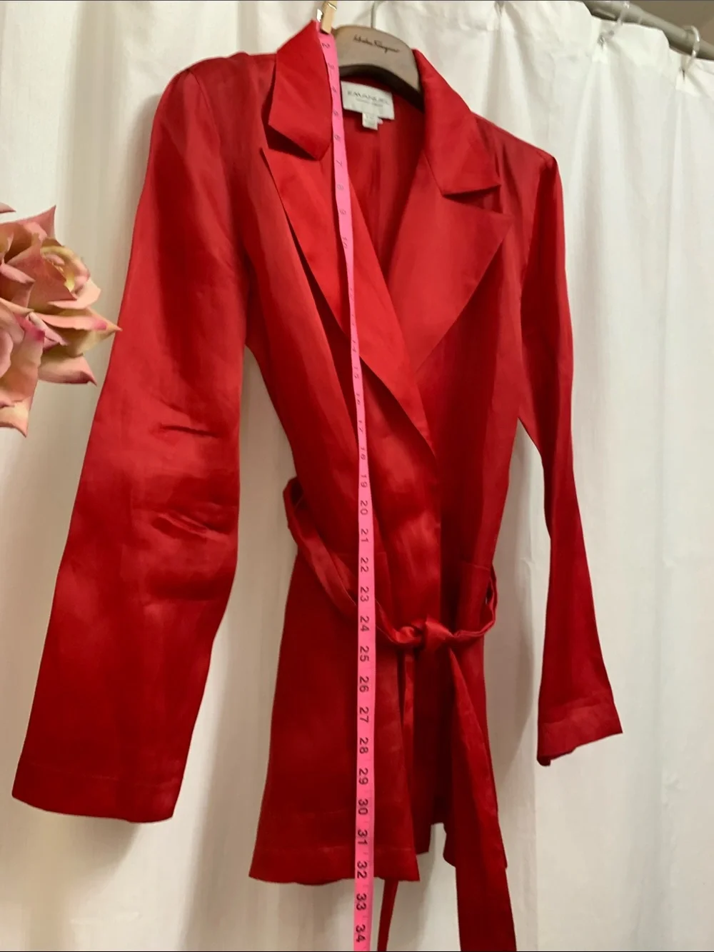 Emanuel Ungaro Silk Vintage Dinner Jacket Red Designer lightweight RARE
